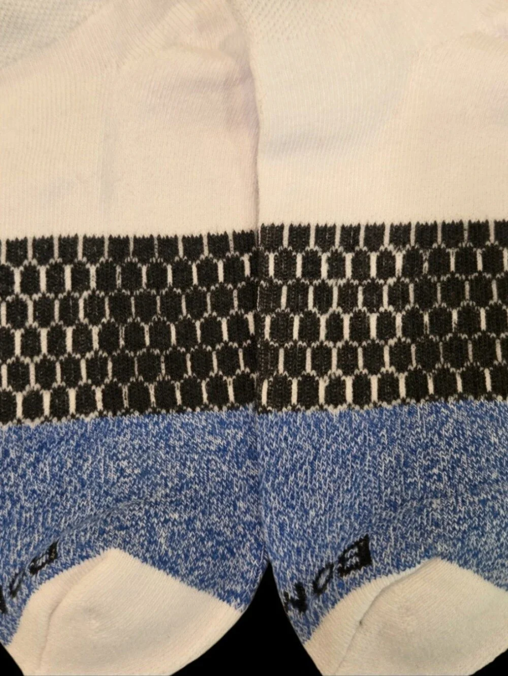Bombas Medium Ankle Socks Blue & White 5 Pair BNWT Unisex Honeycomb Arch Support
